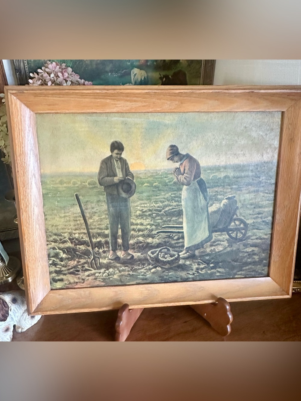 Vtg framed picture  Angelus” by French Realist Painter Jean Francois Millet